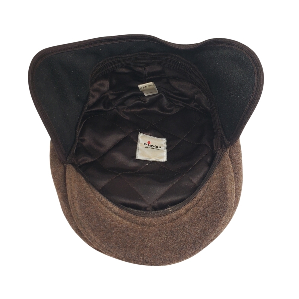 Wigens Brown Wool Newsboy Cap w/ Earflaps. Size 61. - Picture 10 of 13